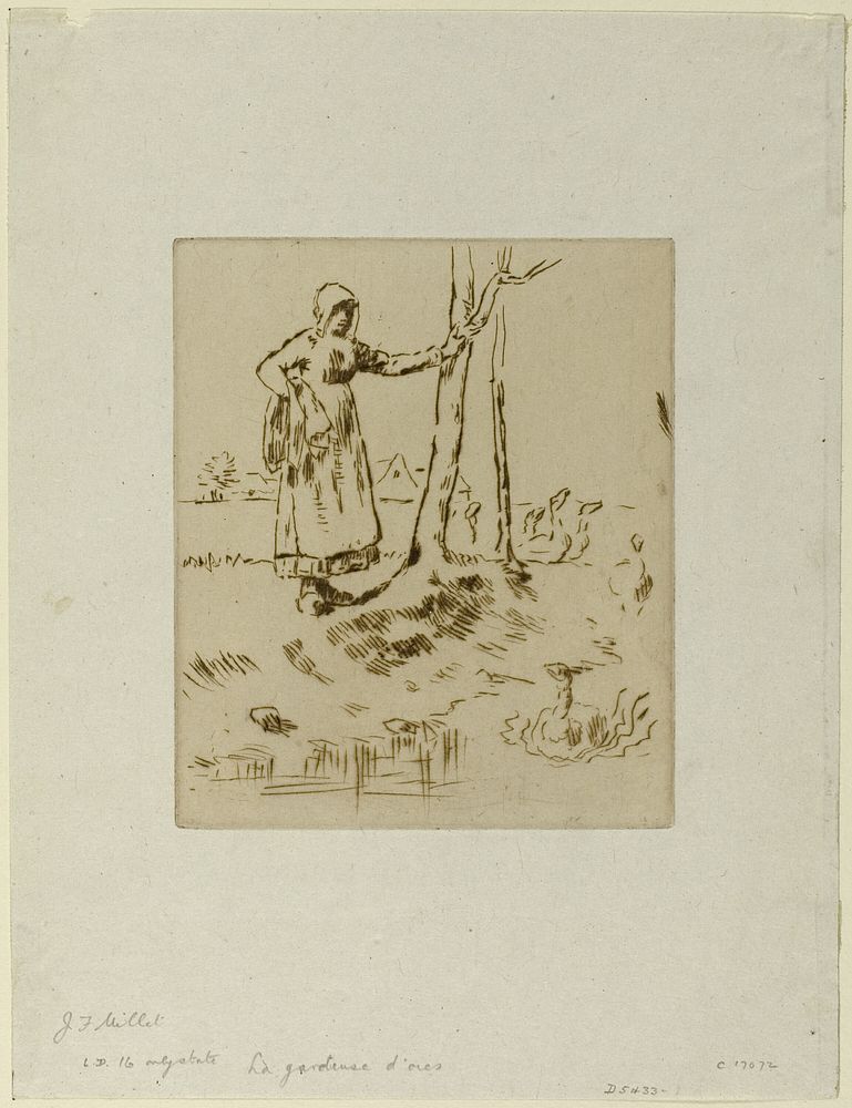 A Girl Minding Geese by Jean François Millet
