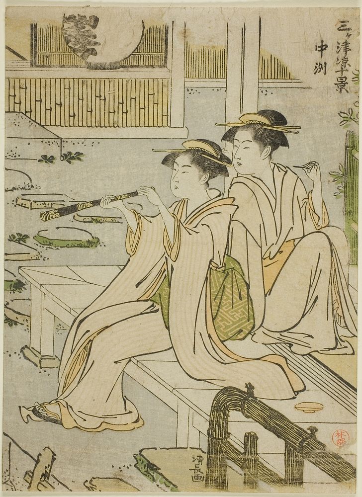 Nakasu, from the series "Ten Scenes of Enjoying the Cool in the Three Cities (Sangatsu ryo jikkei)" by Torii Kiyonaga