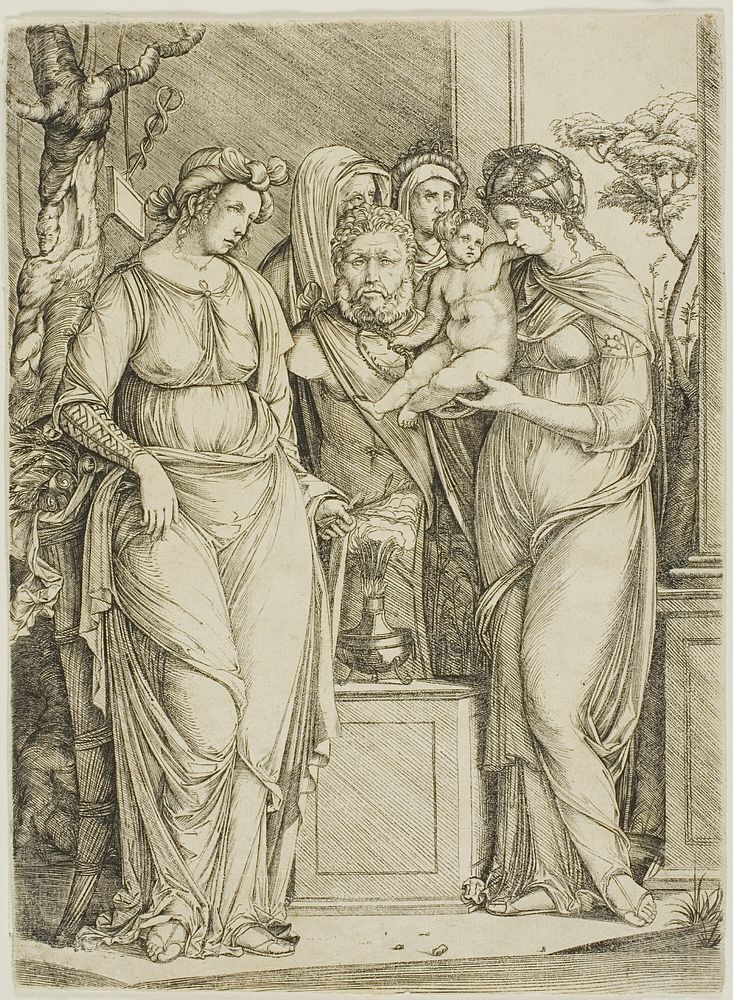 Sacrifice to Priapus, the larger plate by Jacopo de' Barbari