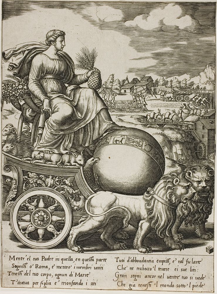 Cybele in her Chariot by Master of the Die
