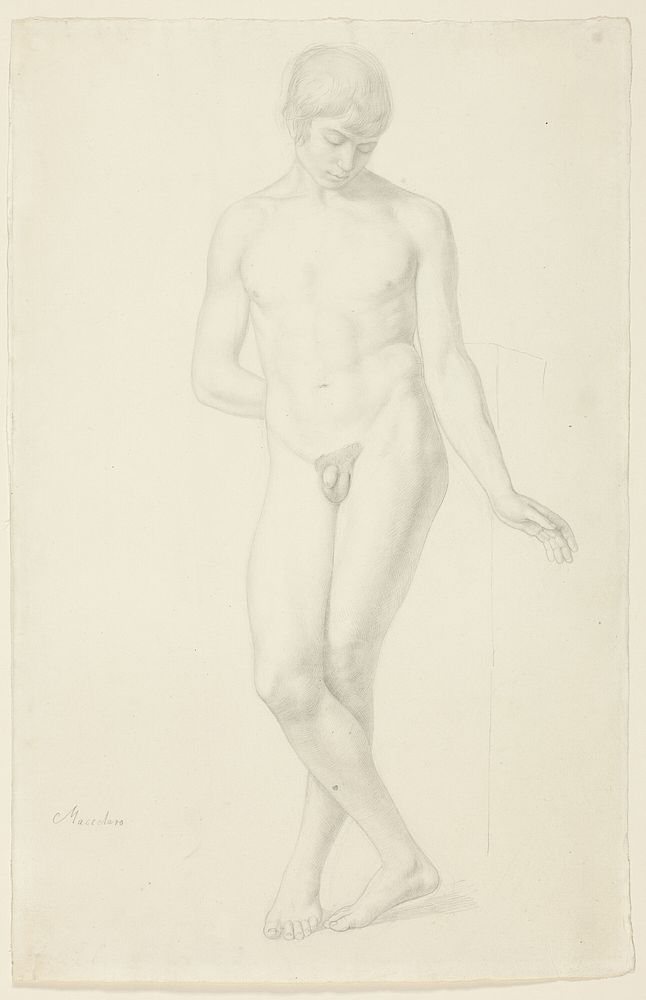 Study of a Standing Nude Youth by Julius Schnorr von Carolsfeld