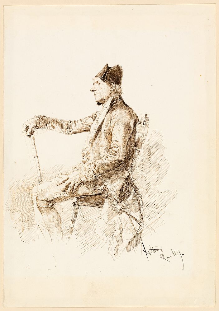 Seated Man in Profile by Mariano Fortuny y Marsal