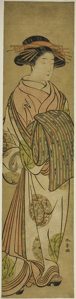 Walking Courtesan, Possibly Sugawara of the Tsuruya House of Pleasure by Katsukawa Shunsho