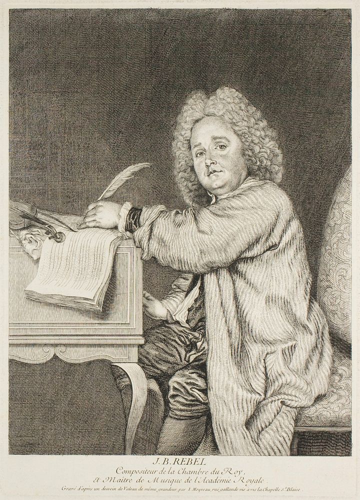 Portrait of Jean-Féry Rebel, Composer to the King by Jean Moyreau