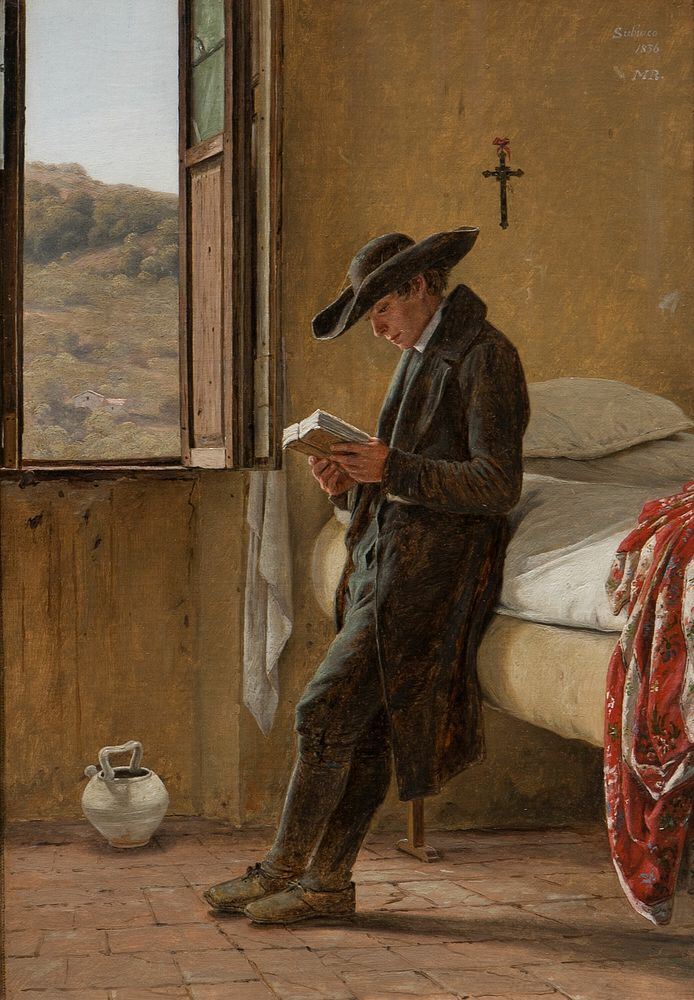 Young Clergyman Reading by Martinus Rørbye