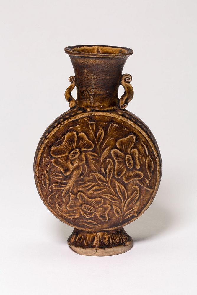 Amphora-Type Vase with Stylized Flowers