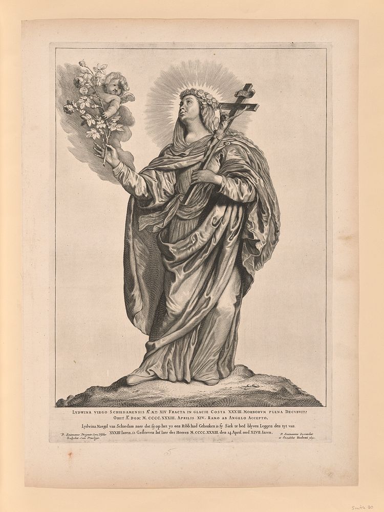 Saint Liduina, from Saints of the North and South Netherlands by Cornelis Visscher
