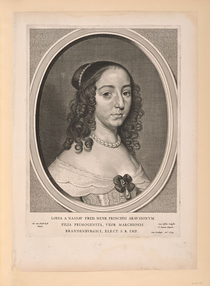 Louise Henrietta, Princess of Orange Nassau, from Nine Portraits by Cornelis Visscher