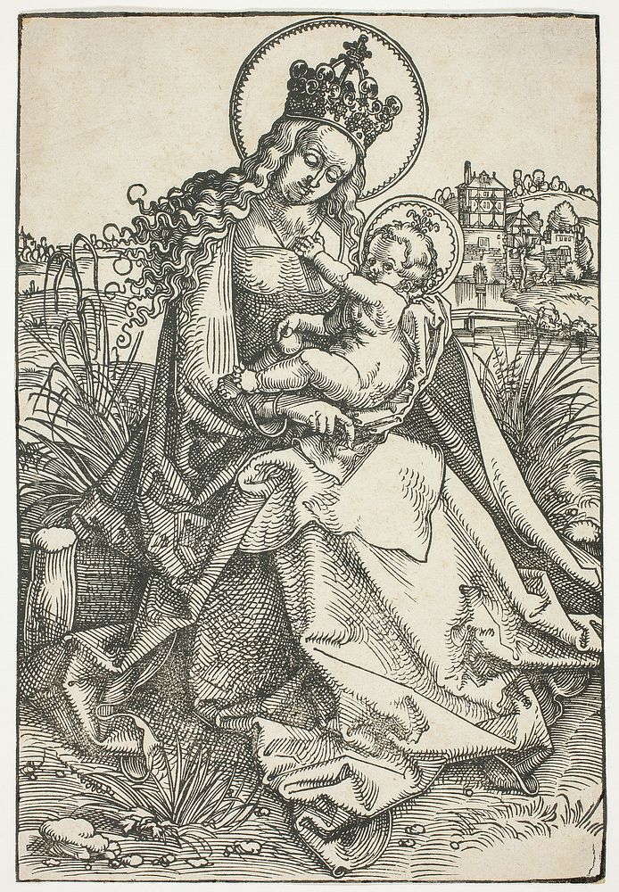 Madonna and Child on a Grassy Bench by Hans Baldung Grien