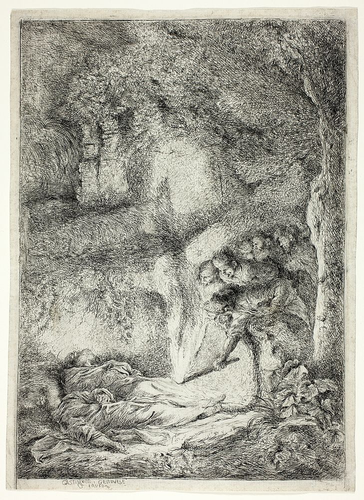 The Bodies of Saints Peter and Paul Hidden in the Catacombs by Giovanni Benedetto Castiglione