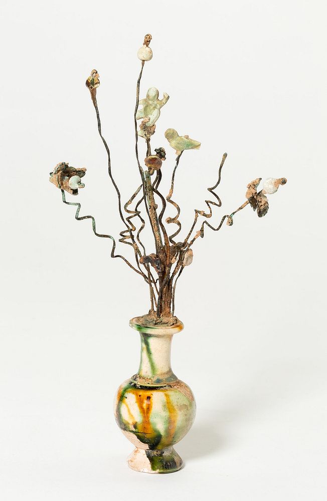 Miniature Vase with Wire Strands and Variegated Materials