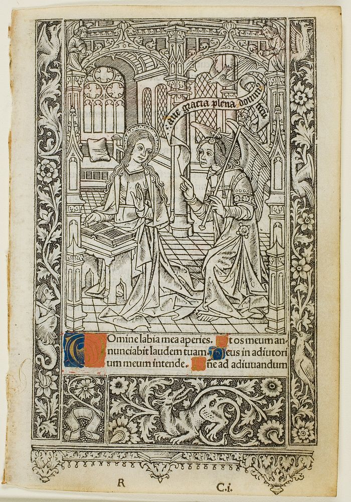 Annunciation, from a book of hours by Thielmann Kerver