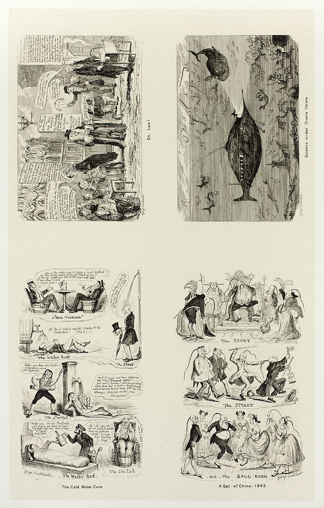 Oh, Law! from George Cruikshank's Steel Etchings to The Comic Almanacks: 1835-1853 (top left) by George Cruikshank