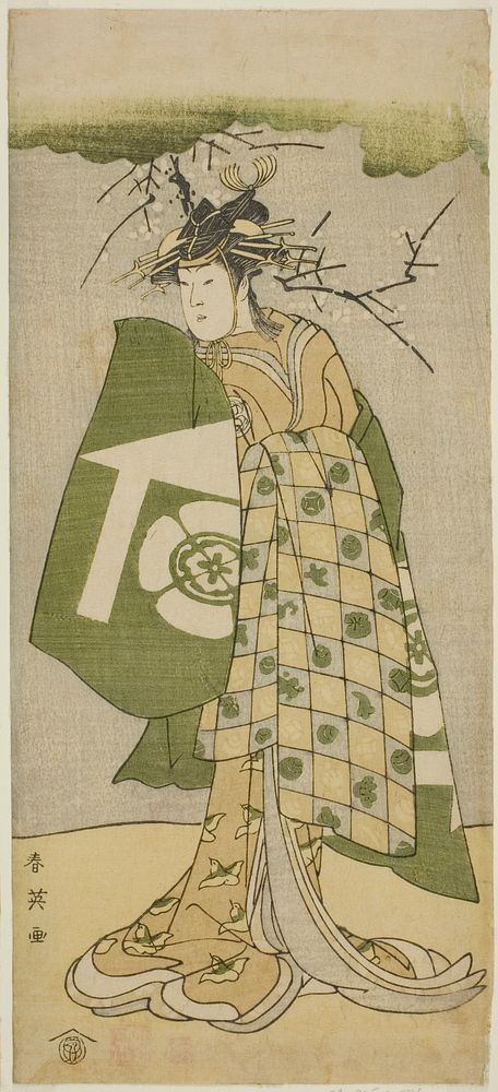 The Actor Osagawa Tsuneyo II as Oiso no Tora in the Play Gohiiki no Hana Aikyo Soga, Performed at the Kawarazaki Theater in…