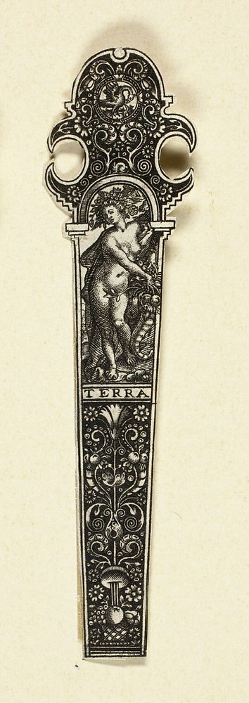 Ornamental Design for Knife Handle with Earth, from The Four Elements by Johann Theodor de Bry