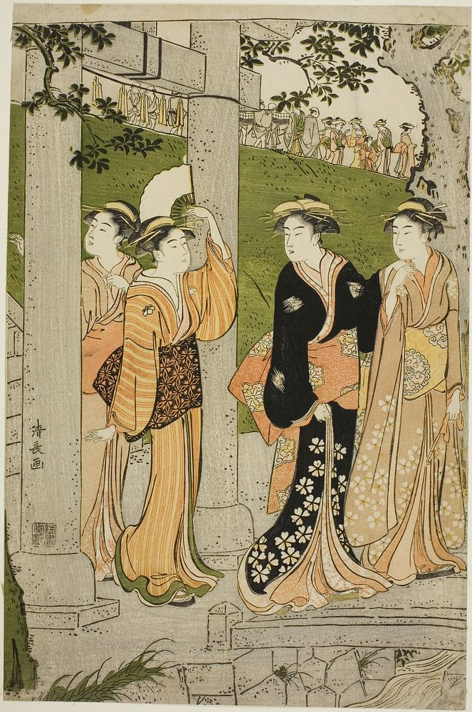 Women Visiting Mimeguri Shrine by Torii Kiyonaga