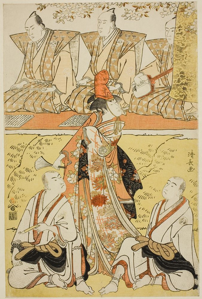 The Actors Segawa Kikunojo III as Koito, Sawamura Sojuro III as the monk Sainenbo, and Ichikawa Monnosuke II as the monk…