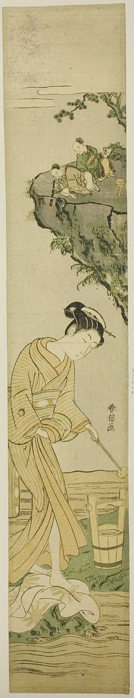 Daoist Immortals Spying on a Young Beauty by Suzuki Harunobu