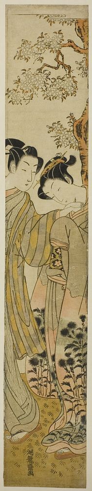 Lovers Under a Cherry Tree by Isoda Koryusai