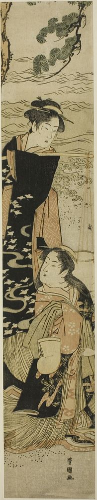 The sisters Matsukaze and Murasame on the shores of Suma by Utagawa Toyokuni I