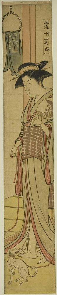 Dog (Inu), from the series "Fashionable Twelve Signs of the Zodiac (Furyu juni shi)" by Torii Kiyonaga