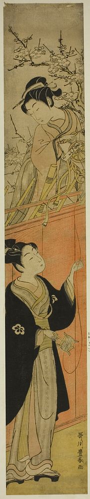 Young Man and Woman with a Kite by Utagawa Toyoharu