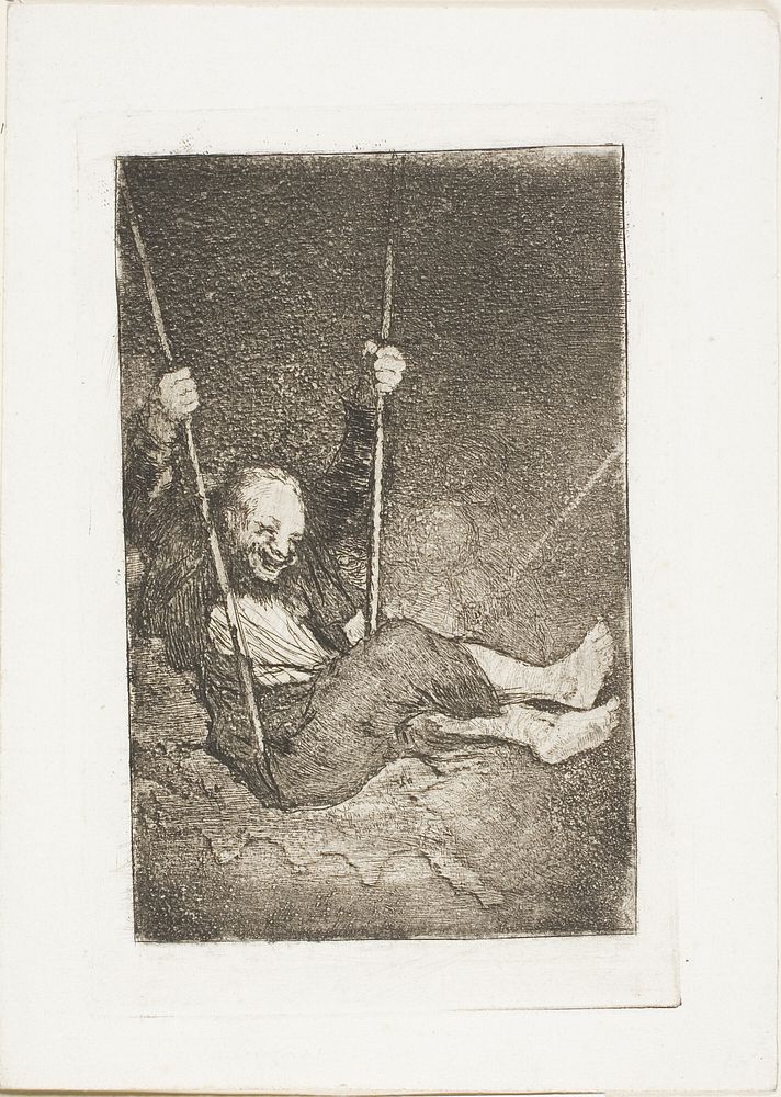 Old man on a swing by Francisco José de Goya y Lucientes