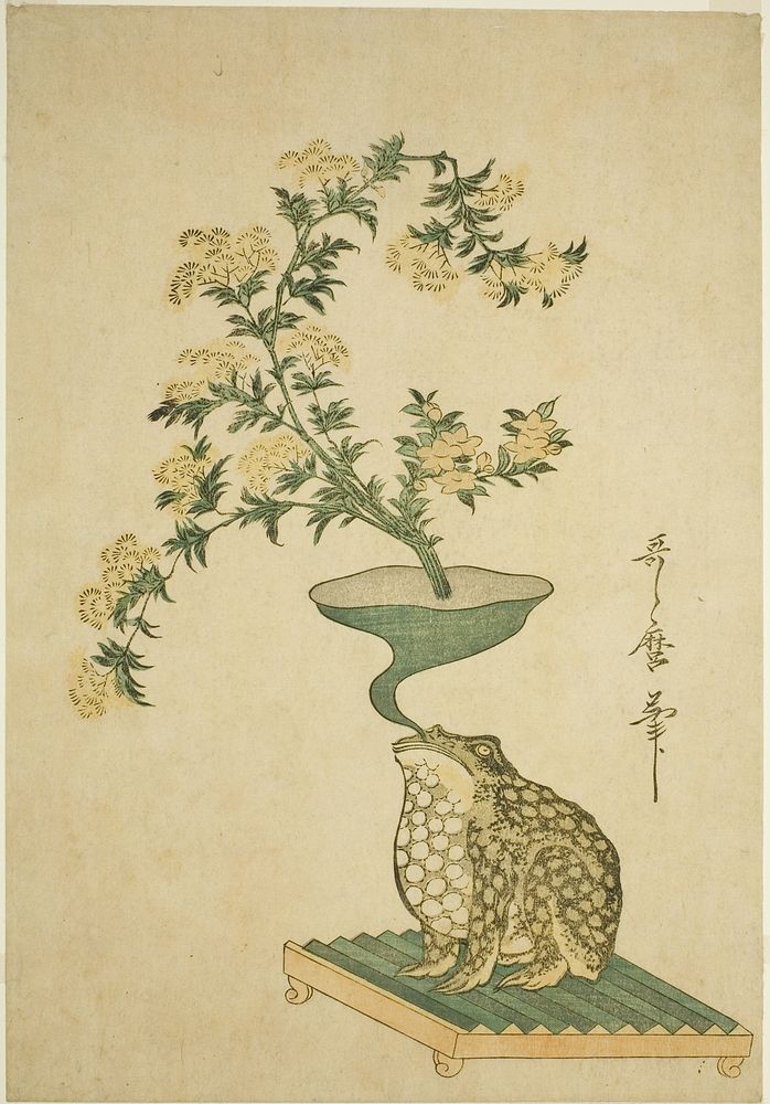 An Arrangement of Valerian (Ominaeshi) and Chinese Bell Flowers (Kikyo) by Kitagawa Utamaro
