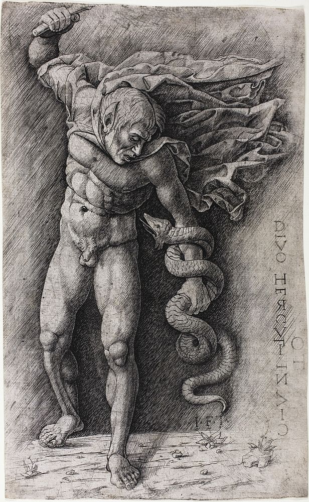 Faun Attacking a Snake by School of Andrea Mantegna