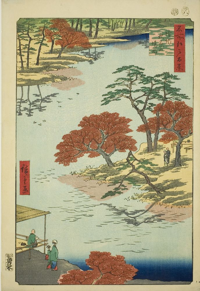 Precints of the Akiba Shrine, Ukeji (Ukeji Akiba no keidai), from the series "One Hundred Famous Views of Edo (Meisho Edo…