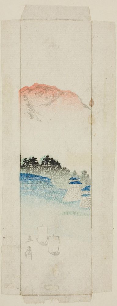 Envelope with landscape by Utagawa Hiroshige