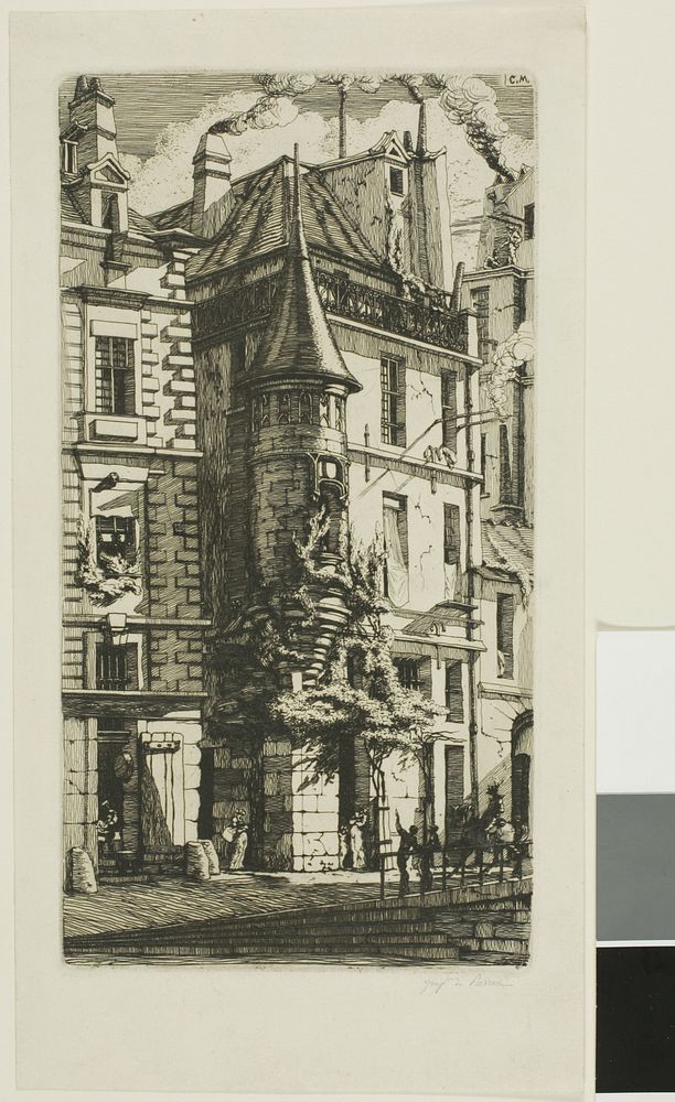 House with a Turret, rue de la Tixéranderie, Paris by Charles Meryon