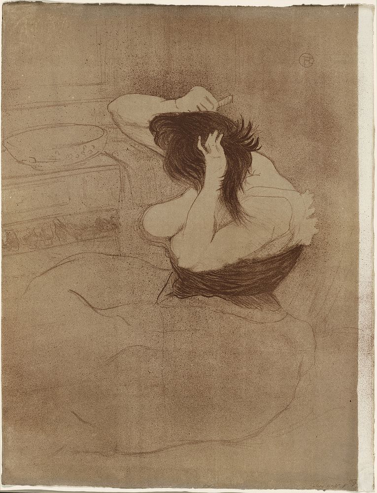 Woman Combing Her Hair—La Coiffure, plate seven from Elles by Henri de Toulouse-Lautrec