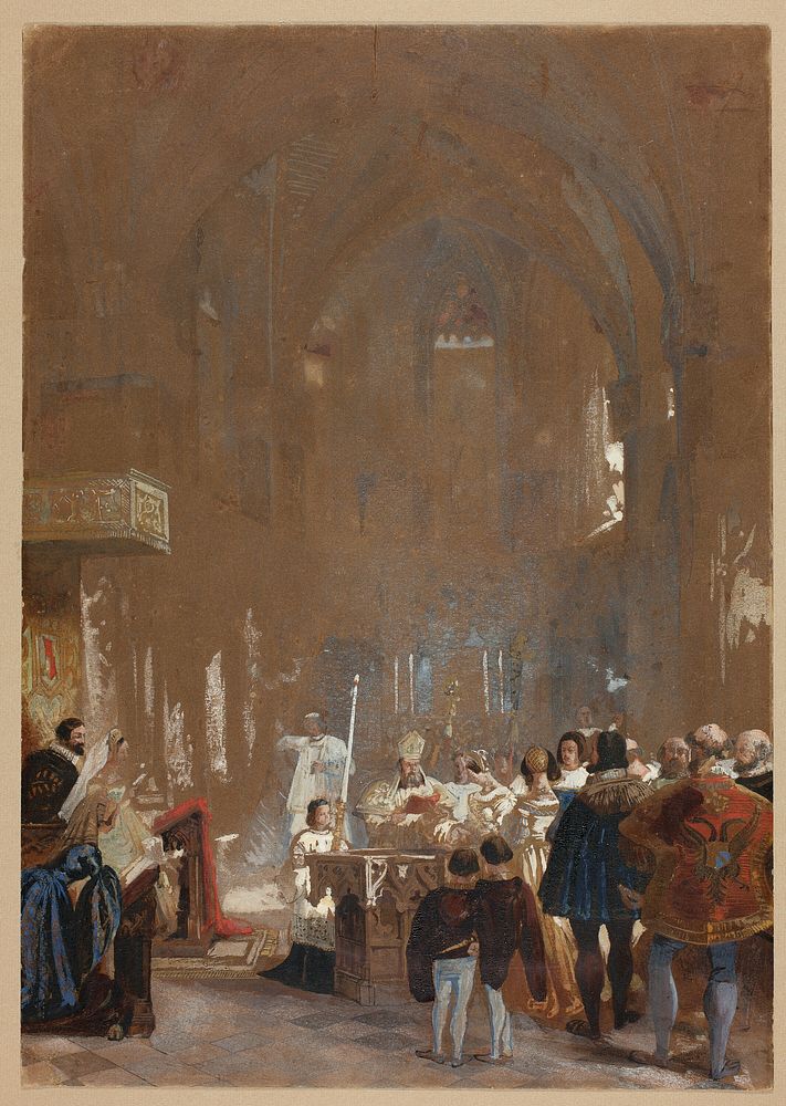 Ceremony in a Cathedral by Louis Haghe