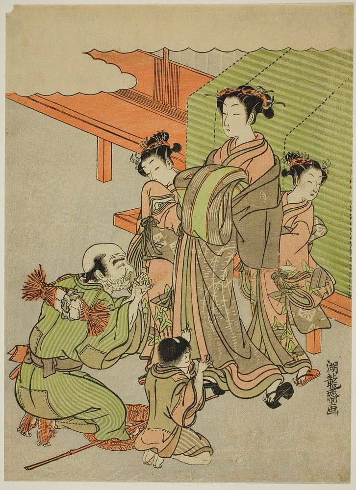 Begging for Alms by Isoda Koryusai