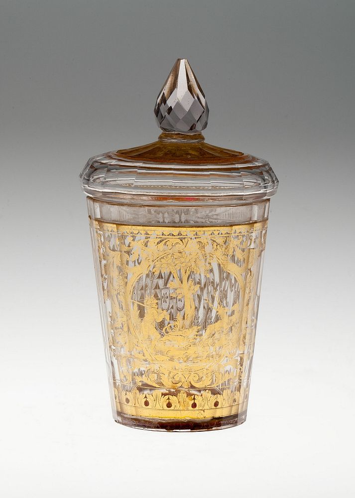 Covered Beaker with Coat of Arms and Hunting Scene