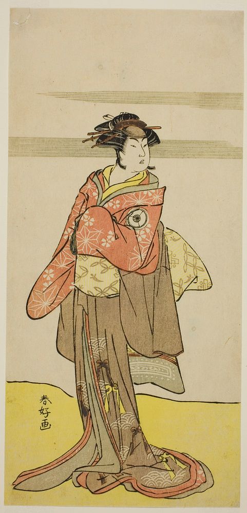 The Actor Iwai Hanshiro IV as Hitomaru Disguised as the Geisha Oshun in the Play Edo no Hana Mimasu Soga, Performed at the…
