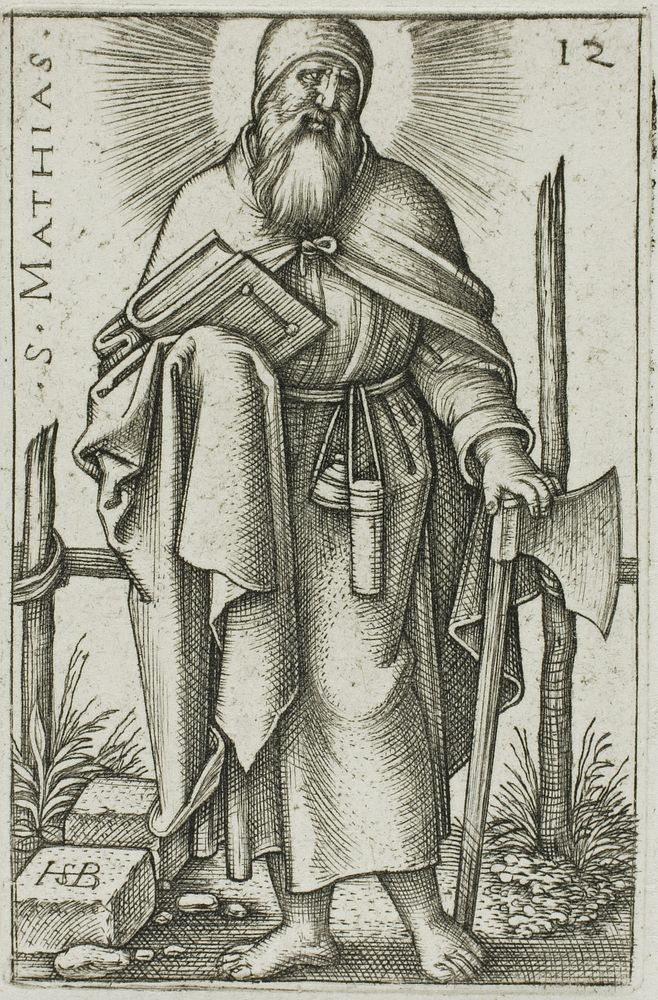 St. Matthias, plate 12 from The Twelve Apostles by Hans Sebald Beham