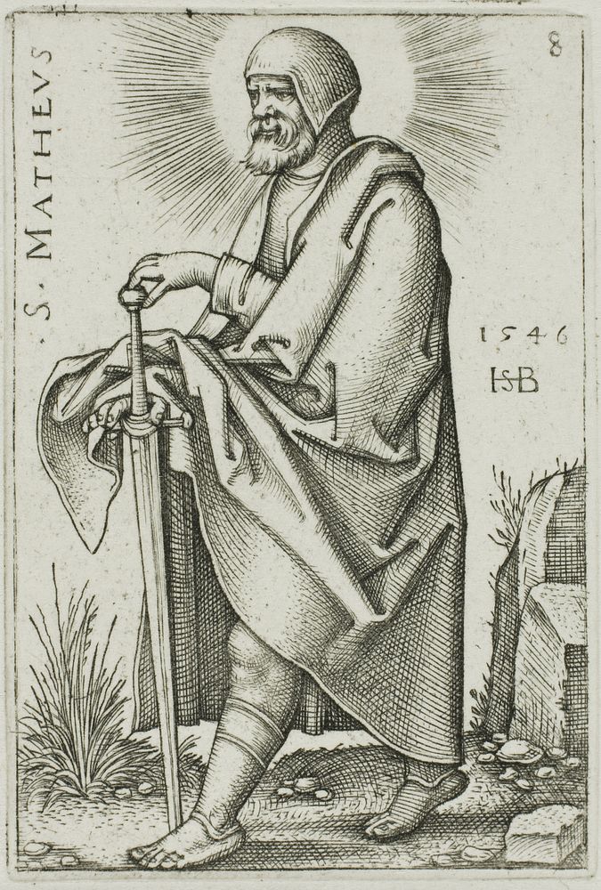 St. Matthew, plate 8 from The Twelve Apostles by Hans Sebald Beham