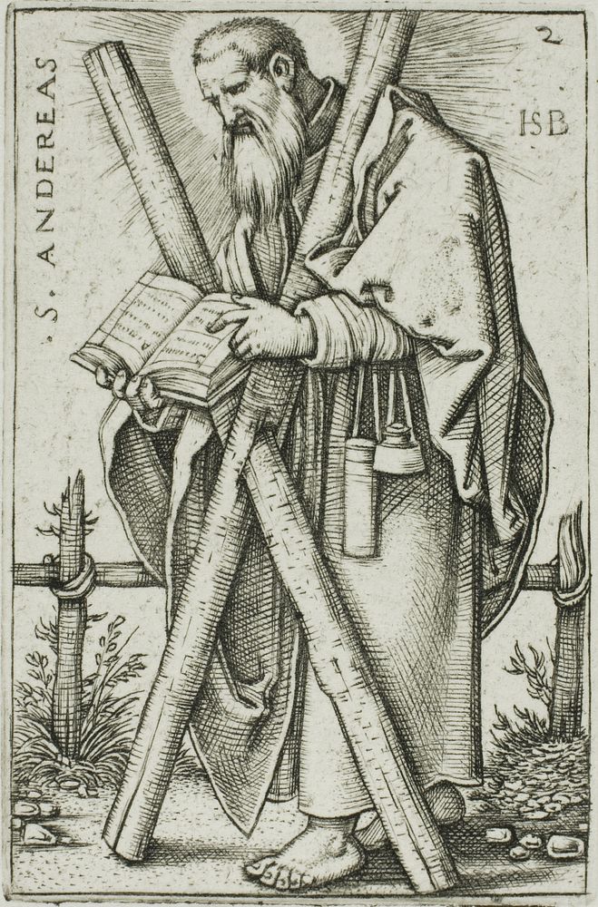 St. Andrew, plate 2 from The Twelve Apostles by Hans Sebald Beham