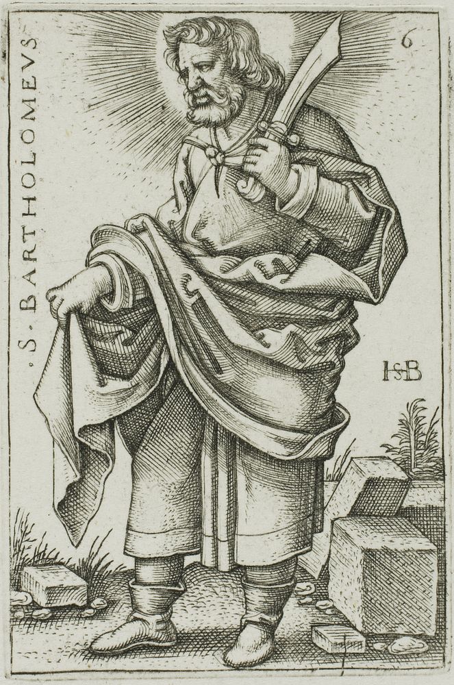 St. Bartholomew, plate 6 from The Twelve Apostles by Hans Sebald Beham