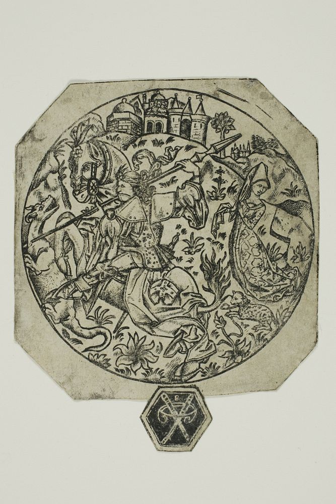 St. George Killing the Dragon by Master B with Two Crossed Daggers