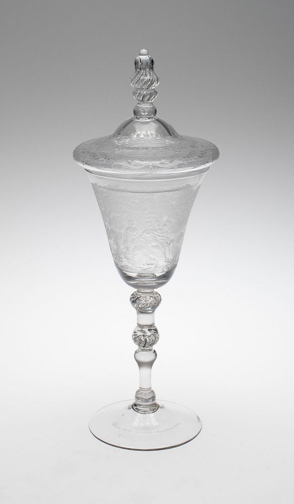 Covered Goblet with Goddess Diana Bathing by Jacob Sang (Signed by)
