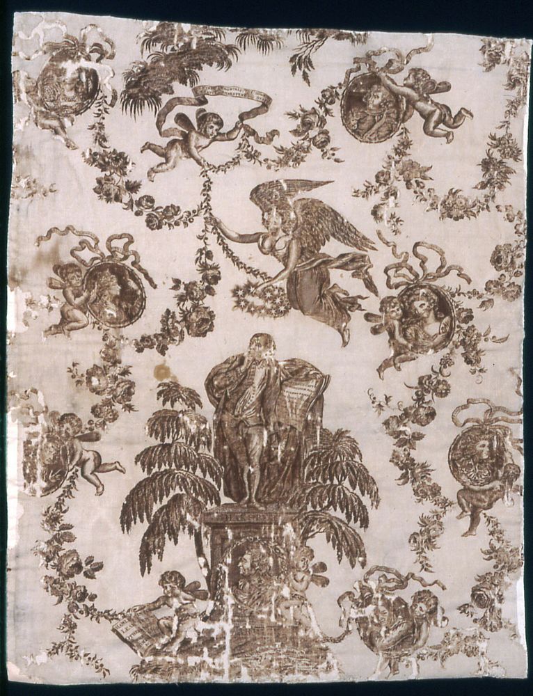 Shakespeare and Garrick (Furnishing Fabric) by Louis François Roubillac