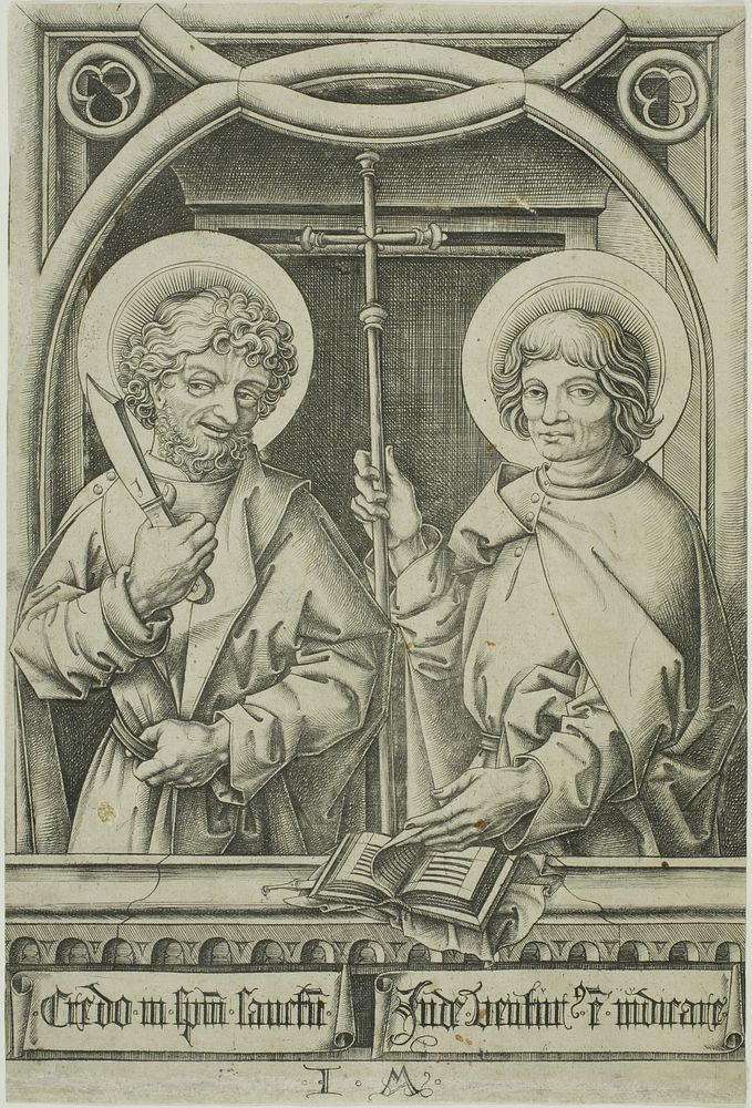 Saint Bartholomew and Saint Philip from The Twelve Apostles by Israhel van Meckenem, the younger