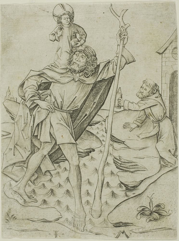 Saint Christopher by Israhel van Meckenem, the younger