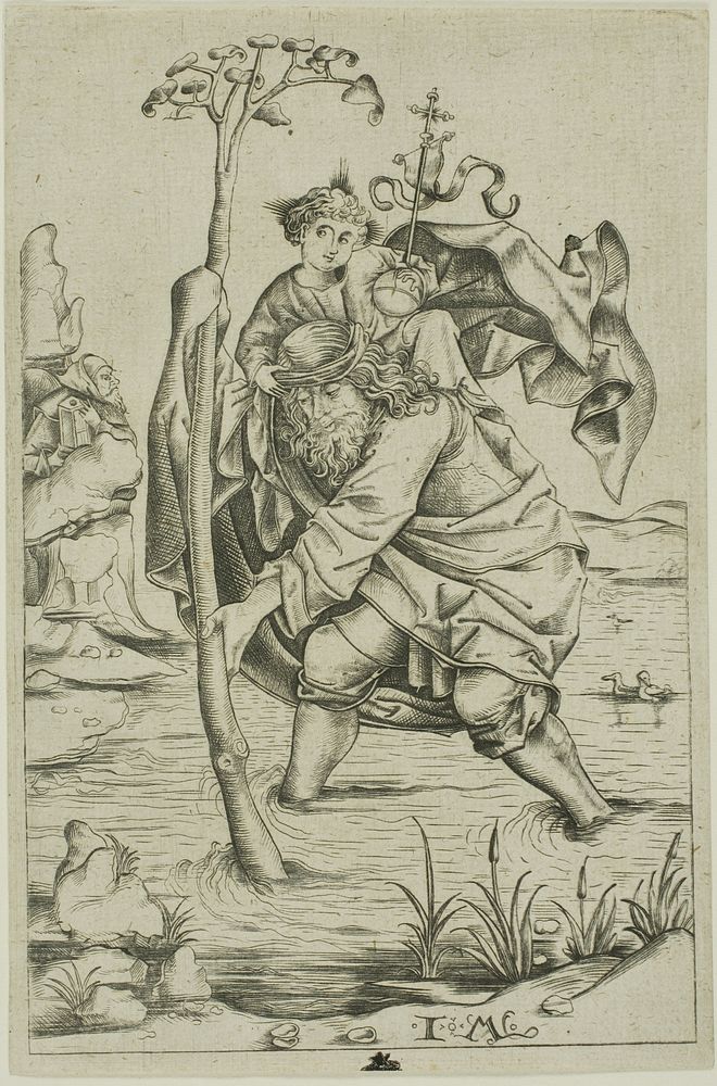 Saint Christopher by Israhel van Meckenem, the younger