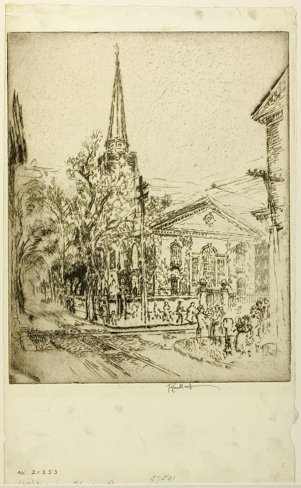 St. Peter's, From Pine Street, Philadelphia by Joseph Pennell