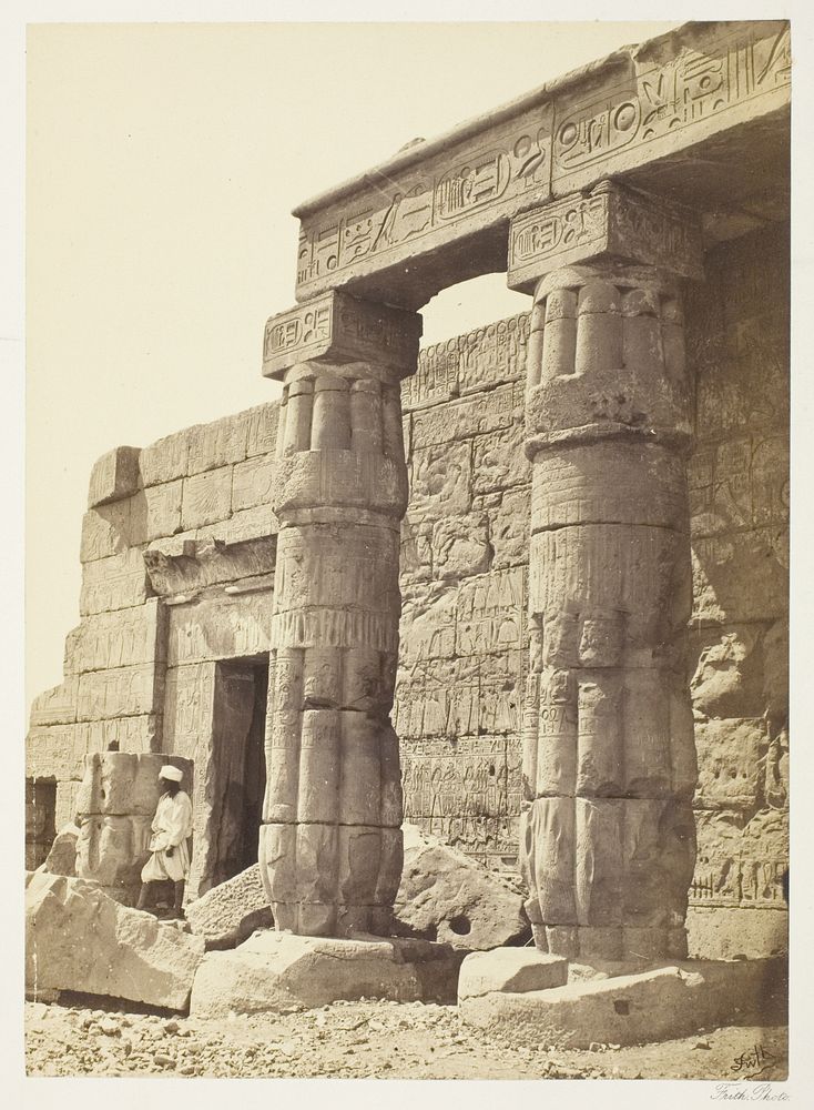 Portico of the Temple of Goorneh by Francis Frith