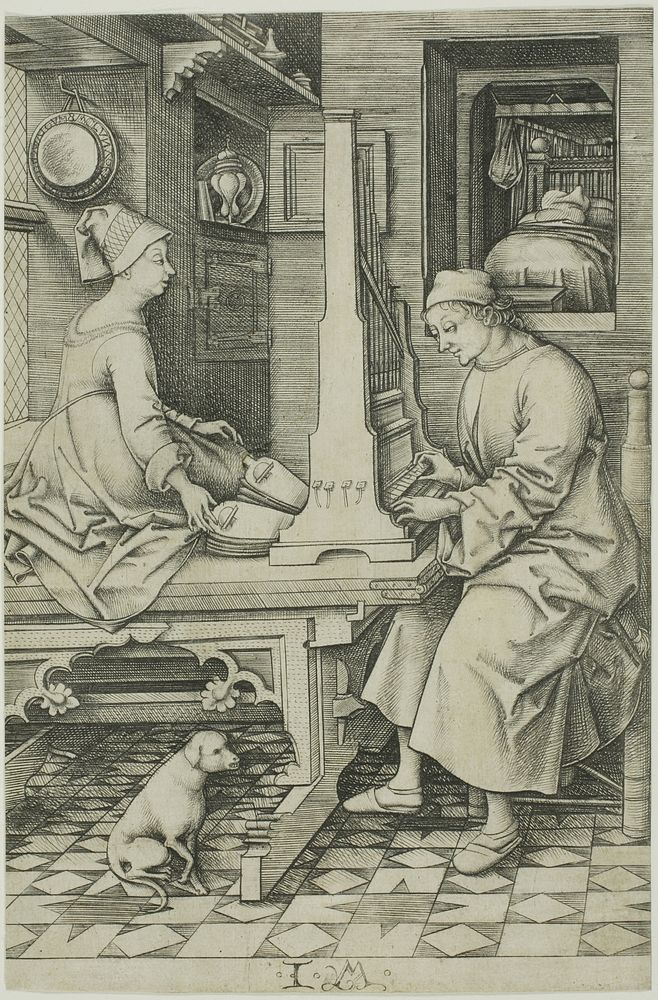 The Organ Player and His Wife by Israhel van Meckenem, the younger